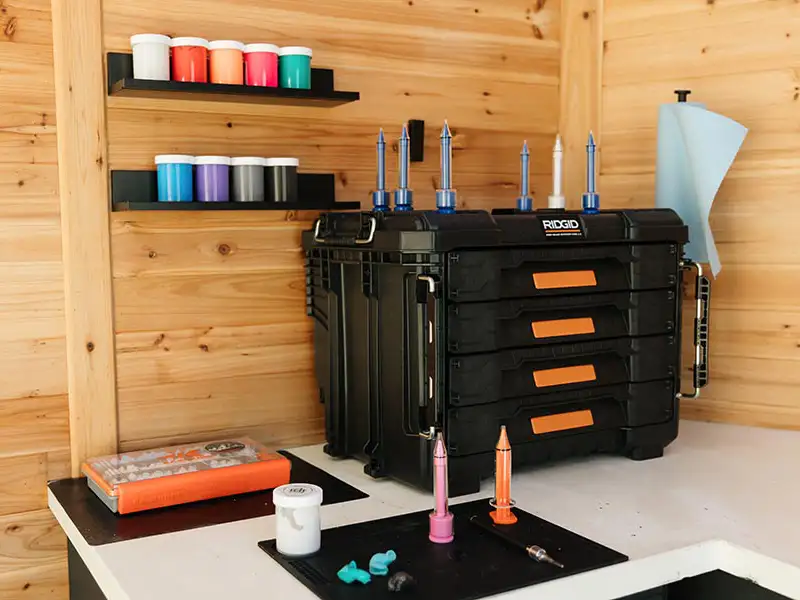 station for crafting custom hearing protection molds